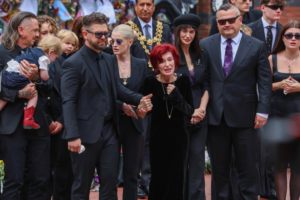 Ozzy Osbourne's family at his funeral.