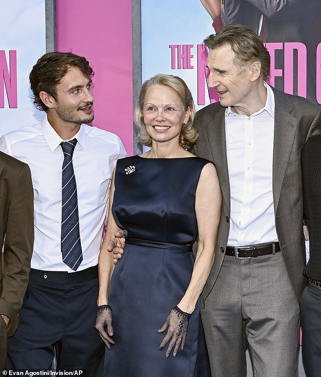 And last Monday, Pamela's son Brandon Thomas Lee (L) remarked about them 'having a great time' during their whirlwind press tour