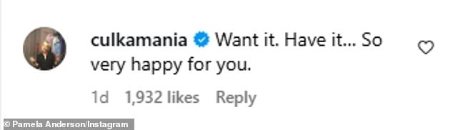 Former child star Macaulay Culkin wrote: 'Want it. Have it… So very happy for you'