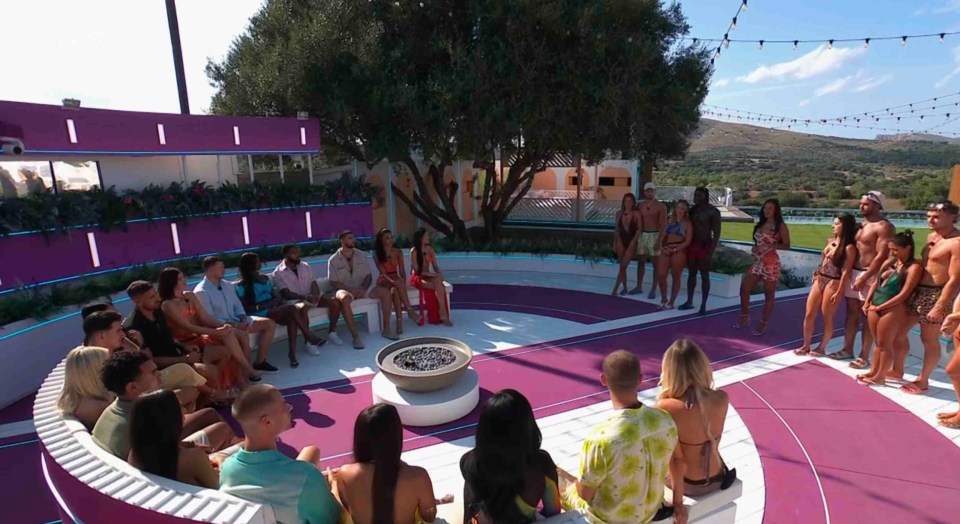 Maya Jama announces Love Island couples at risk of being dumped.