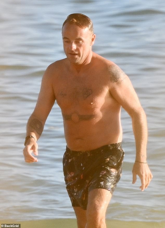 His latest addition is Anne-Marie's nickname, Amzie, written across his chest, in another sweet nod to her