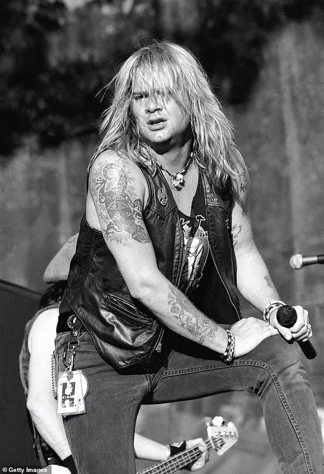 The musician enjoyed fame from the 80s in the rock band (pictured in 1991)