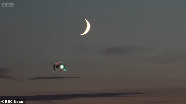 Footage shows the unmanned police helicopter on a test flight as police look to add it to the fleet