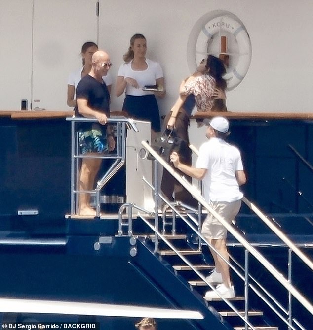 Hollywood actor Leo, 50, and his modal girlfriend Vittoria, 27, know their way around the ship, having previously joined the couple and bevy of stars for a trip last summer