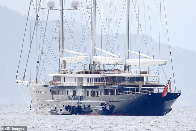 Bezos' superyacht is named the Koru, which translates to 'new beginnings' in Maori. Pictured  June 13, 2023 in Portofino, Italy