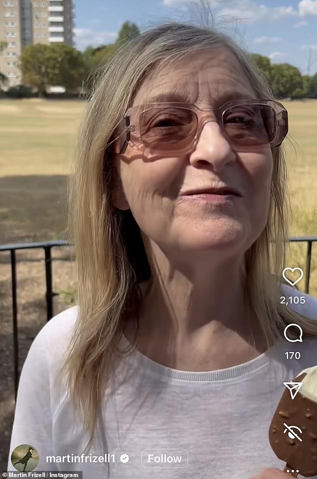 Fiona was seen smiling and soaked up the sunshine in a lovely new video her husband Martin Frizell shared on Instagram last month