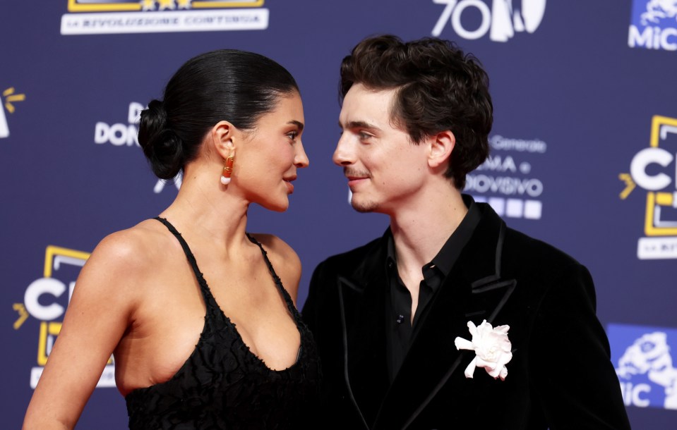 Timothée Chalamet and Kylie Jenner at the 70th David Di Donatello awards.