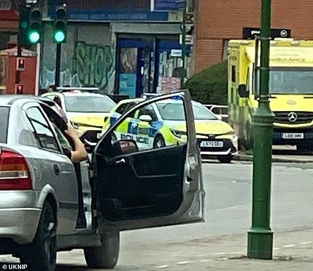 Pictured: Emergency services rushing to the scene near Dagenham Headway Tube Station, within five minutes of the incident
