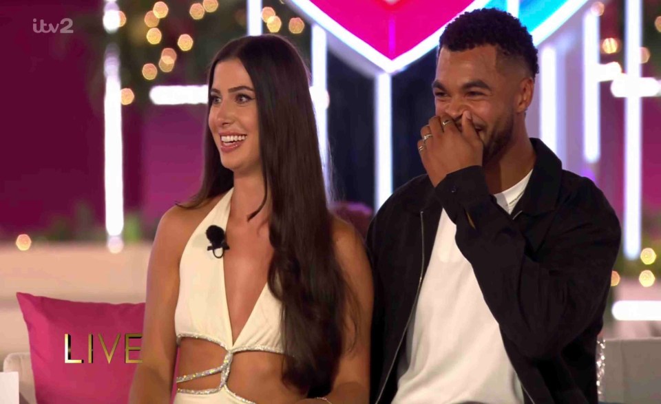 Yasmin and Jamie on the Love Island reunion show.