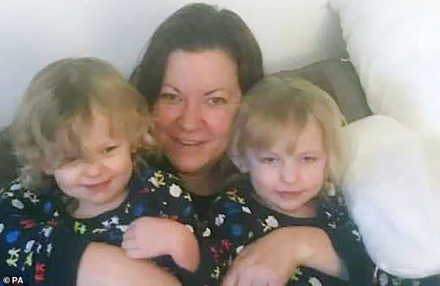 Emma Ambler’s twin sister Kelly Fitzgibbons, 40, was shot dead by her partner Rob Needham. He gunned down her and her children Ava, four, and Lexi, two, as they were in bed in West Sussex in 2020. Pictured: Kelly, Ava and Lexi