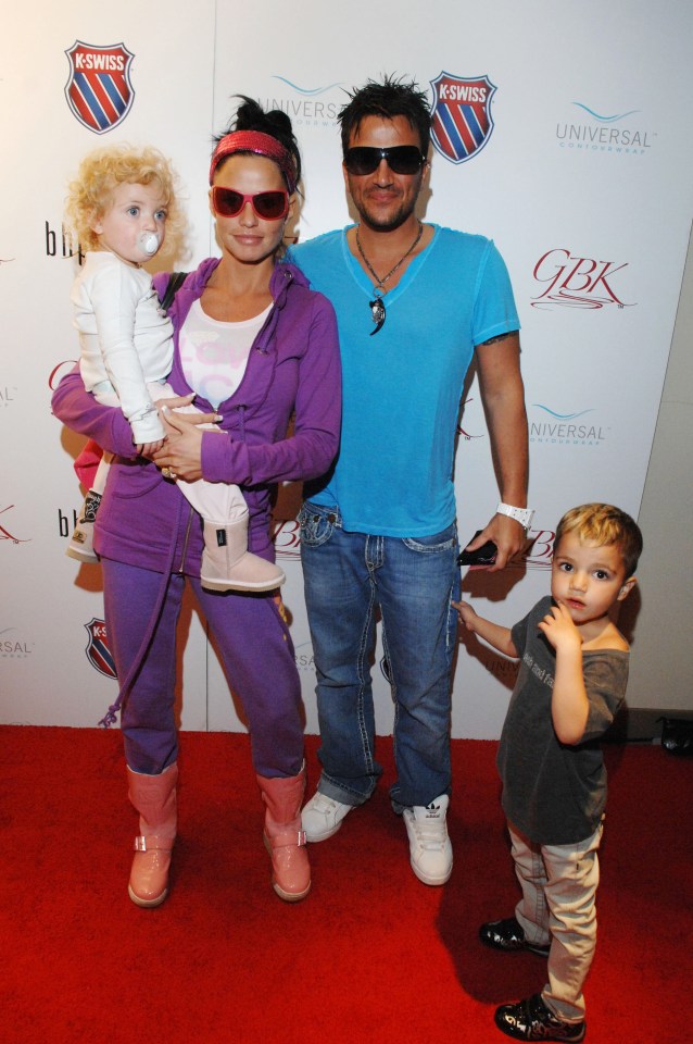 Katie Price and Peter Andre with their children at an event.