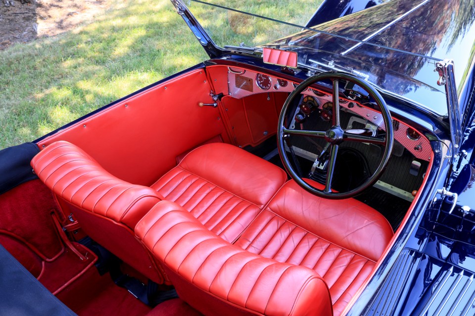 Interior of a classic Alfa Romeo 8C 2300 Torpédo.