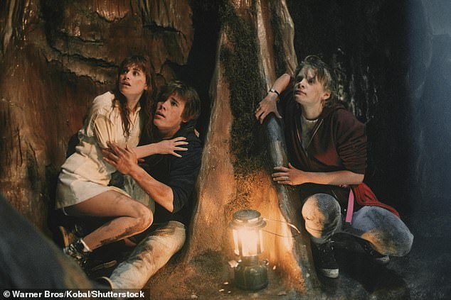 Kerri Green, Josh Brolin and Martha Plimpton are seen left to right in 1985 classic The Goonies