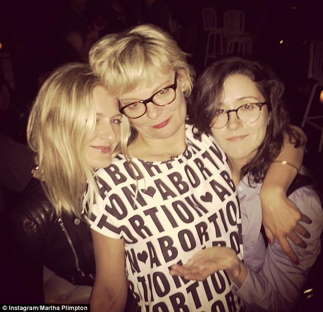 The star is a abortion advocate and activist. She is seen above in an 'Abortion' shift dress in 2018