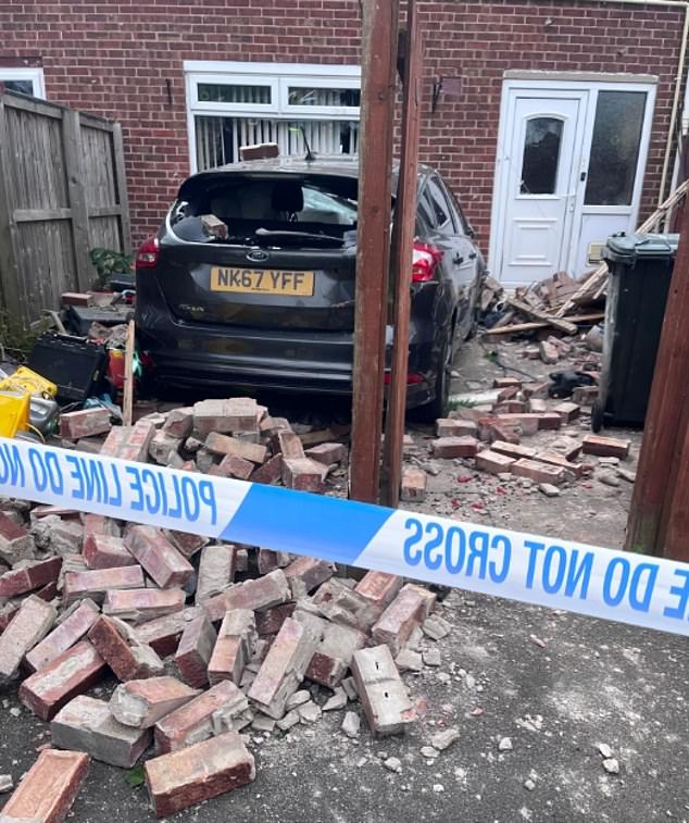 Ms Sibbald-Wright explained she and her family had had a lucky escape as just 10 minutes before the crash she had been changing her baby by the window