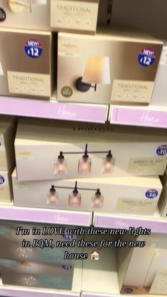 B&M store shelves stocked with new lights under £15.