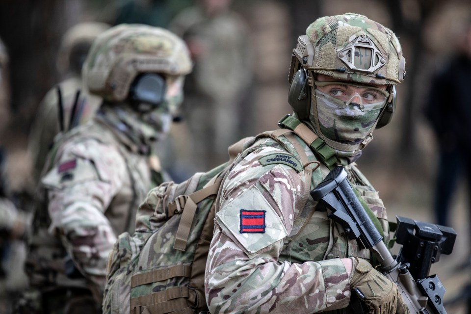British Army commandos on exercise.