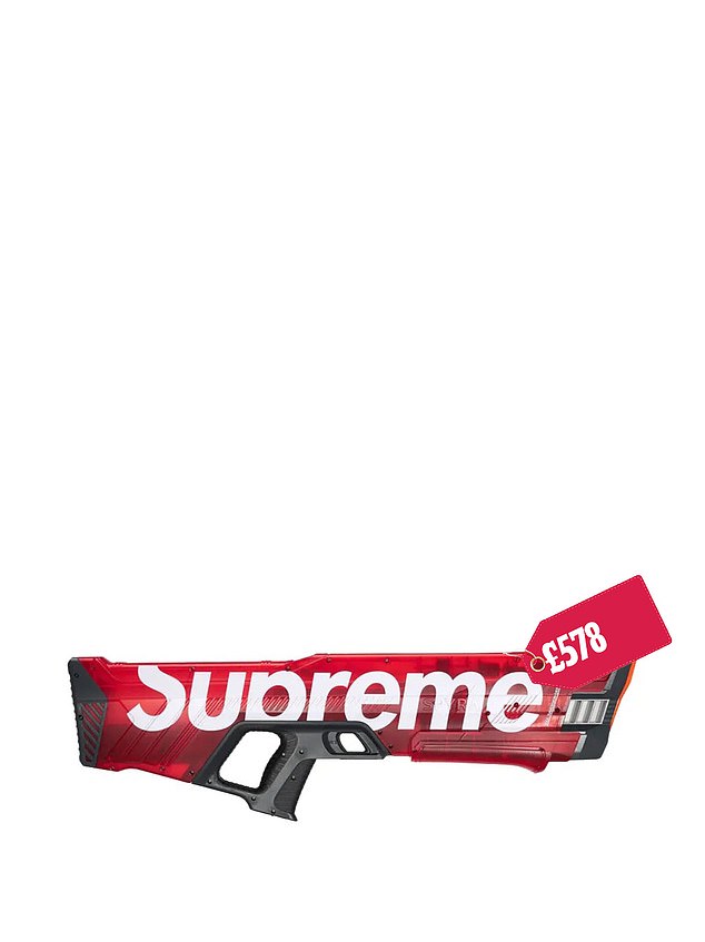 Move aside, Super Soakers - a £578 Supreme-branded Spyrathree water blaster is the water gun of choice for those who can afford it