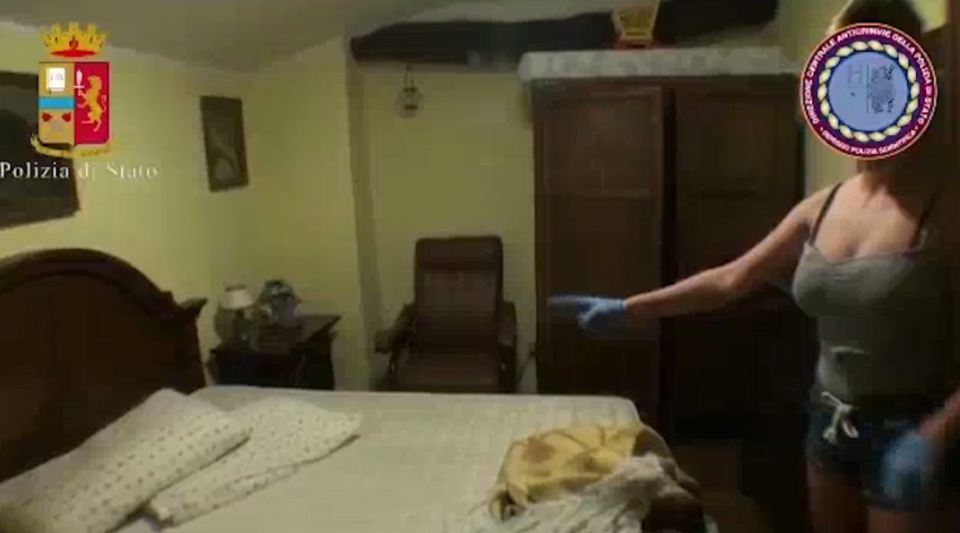 Bedroom where a model claims she was held captive.