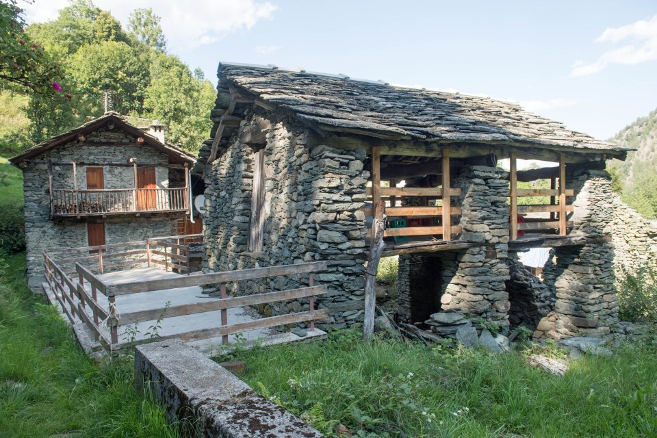 Stone buildings in an abandoned Italian village.