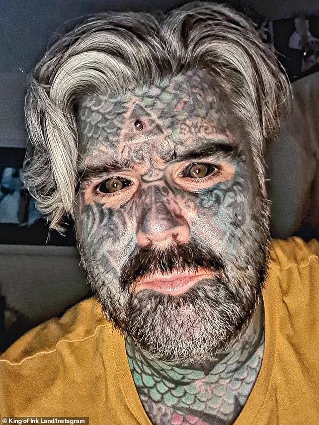 Since his interest in body modifications was sparked when he was nine, he's had his eyes stained black, his nipples removed, his ears shaped and his whole body covered in tattoos