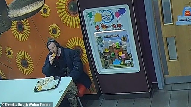 Jenkins was eating a burger at the fast food restaurant when he pulled out his gun on a group of teenagers