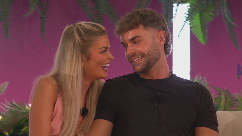 Helena Ford and Harry Cooksley on Love Island.