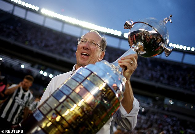 Textor with the Copa Libertadores (South America's Champions League) trophy that his Botafogo club won last November