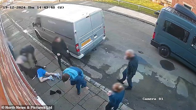 A concerned neighbour approached and intervened, forcing apart the individuals landing punches and encouraging everyone to leave