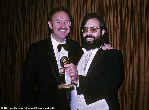 Gene Hackman and Francis Ford Coppola at the 30th Golden Globe Awards on January 28, 1973