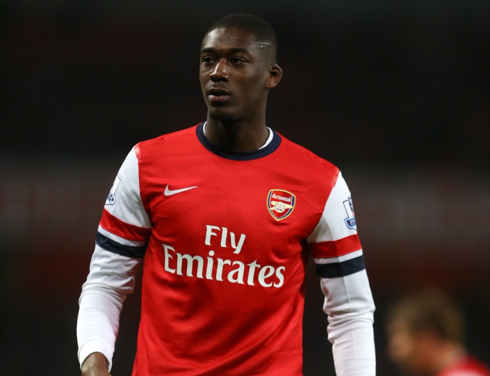 Yaya Sanogo of Arsenal in soccer uniform.