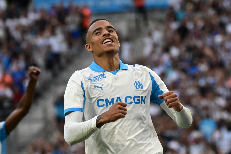 Mason Greenwood celebrating a goal.