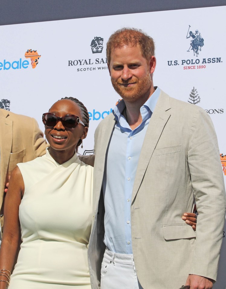 Prince Harry with Sentebale chairwoman Sophie Chandauka.