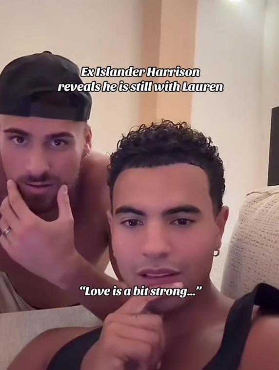 Harrison from Love Island reveals he is still with Lauren.