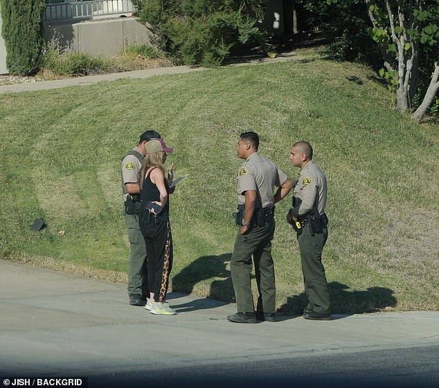The actress spoke with three Los Angeles County Sheriff's deputies