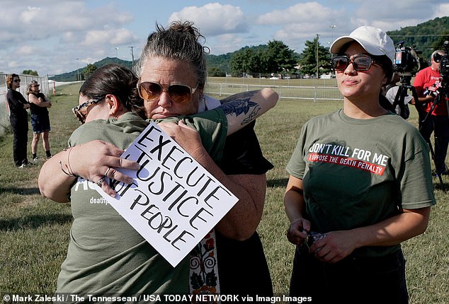Death row protesters embraced following Black's death on Tuesday