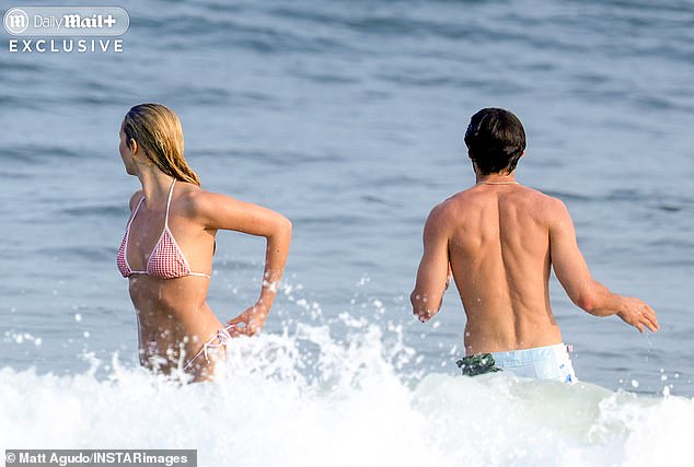 The frolicking continued in the surf