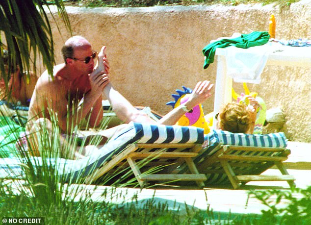 Johnny Bryan with Sarah Ferguson, Duchess of York on holiday staying in St Tropez, southern France, in 1992