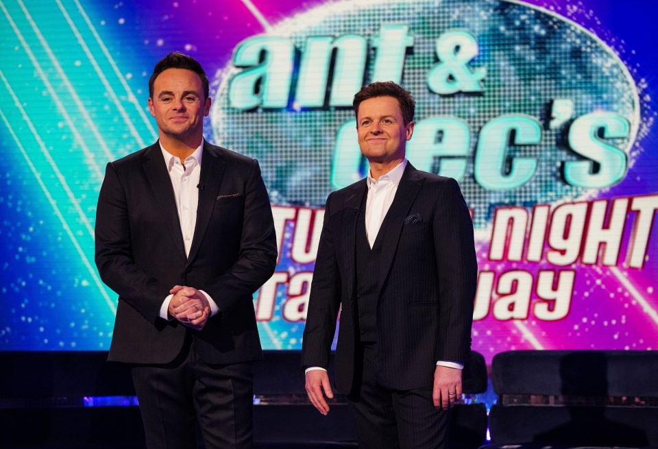 Ant and Dec on the set of Saturday Night Takeaway.