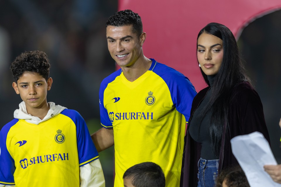 Cristiano Ronaldo with his partner and son.
