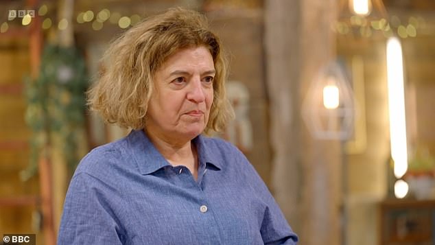 Ruth, from Nottinghamshire, entered the barn where she explained to expert Lucia Scalisi (pictured) she commissioned a portrait of her dad for his 52nd birthday a decade ago.
