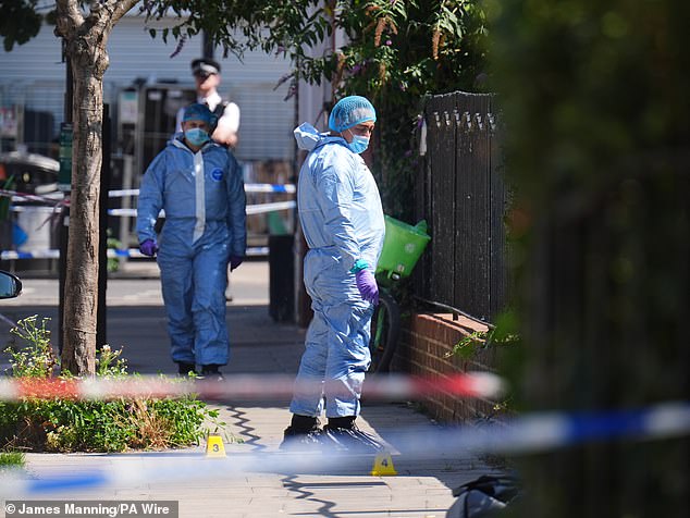 The scene on Dynevor Road in Stoke Newington after the 45-year-old man was shot dead
