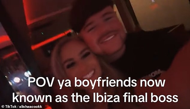In the clips Alisha, who also makes cash selling clothes on Vinted, is seen cuddled up to ‘Jack Kay’ with him kissing her on the cheek while in other clips they are seen clubbing