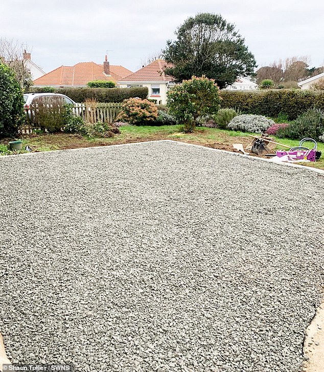 For years the couple's front garden had gone untouched - until they were told by the previous owner of the house that a WW2 bunker was hidden underneath it
