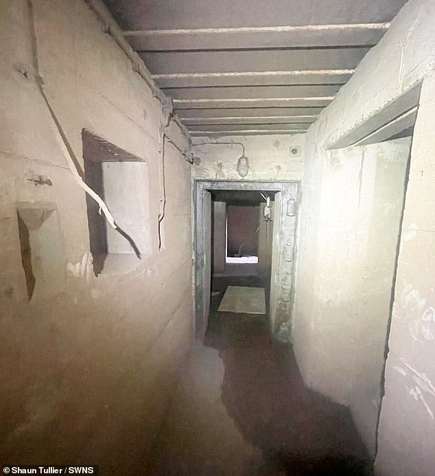 The bunker consists of two main rooms measuring 17ft by 10ft and 17ft by 20ft, and a hallway which is 30ft by four ft wide