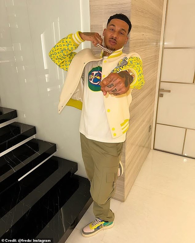 Rapper Fredo (pictured) was named as a conspirator in the trial, but did not take part in proceedings, with the court hearing he is currently living abroad