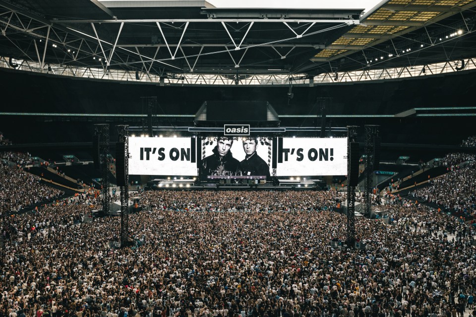 Oasis concert at Wembley Stadium.