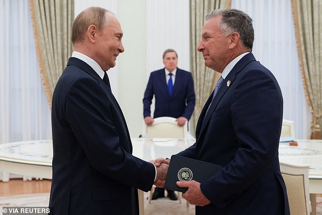 Russian President Vladimir Putin (left) came face-to-face earlier Wednesday with President Donald Trump's special envoy Steve Witkoff (right) at a meeting at the Kremlin in Moscow