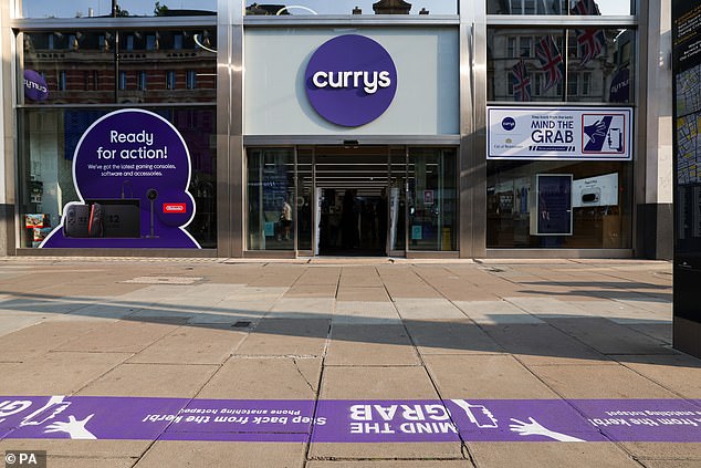 The campaign has been launched by Curry's which is installing the purple line outside its store on Oxford Street