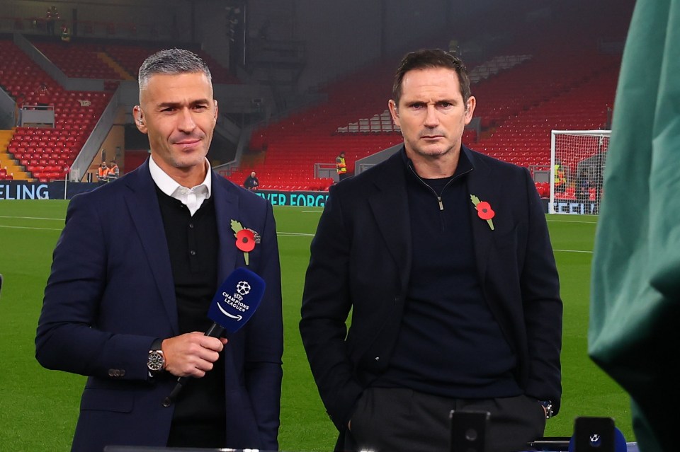 Luis Garcia and Frank Lampard at a soccer match.